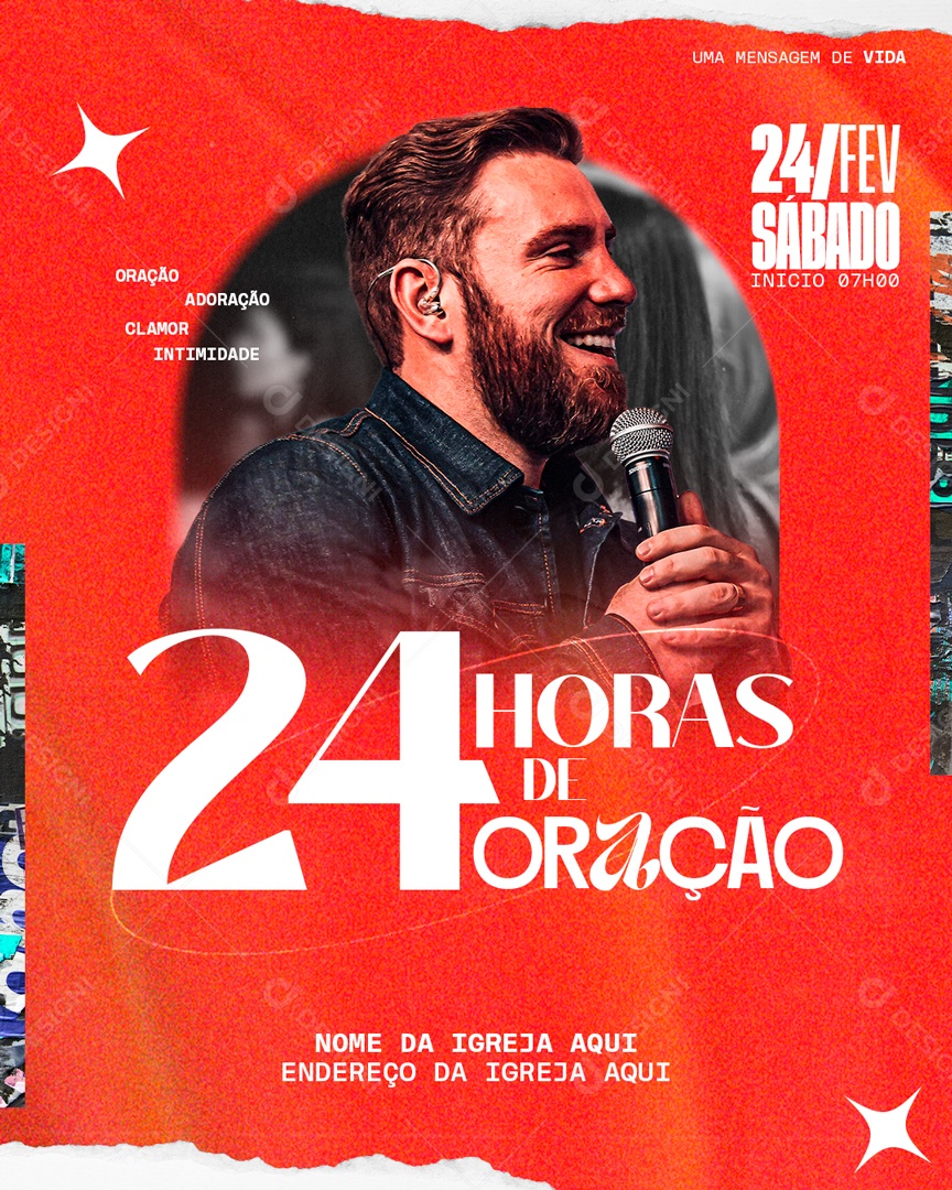 Oração Adoração Clamor e Intimidade Social Media PSD Editável