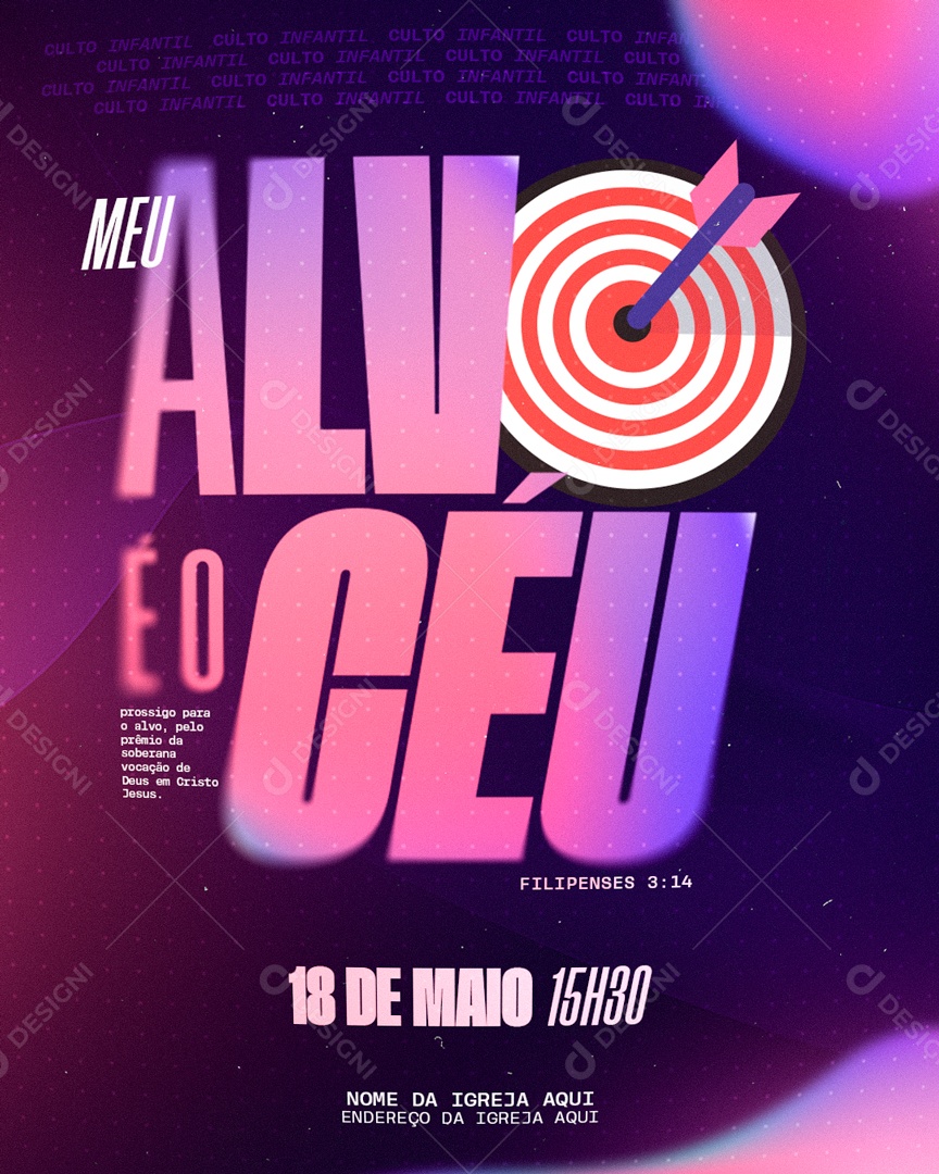 Meu Alvo é o Céu Social Media PSD Editável