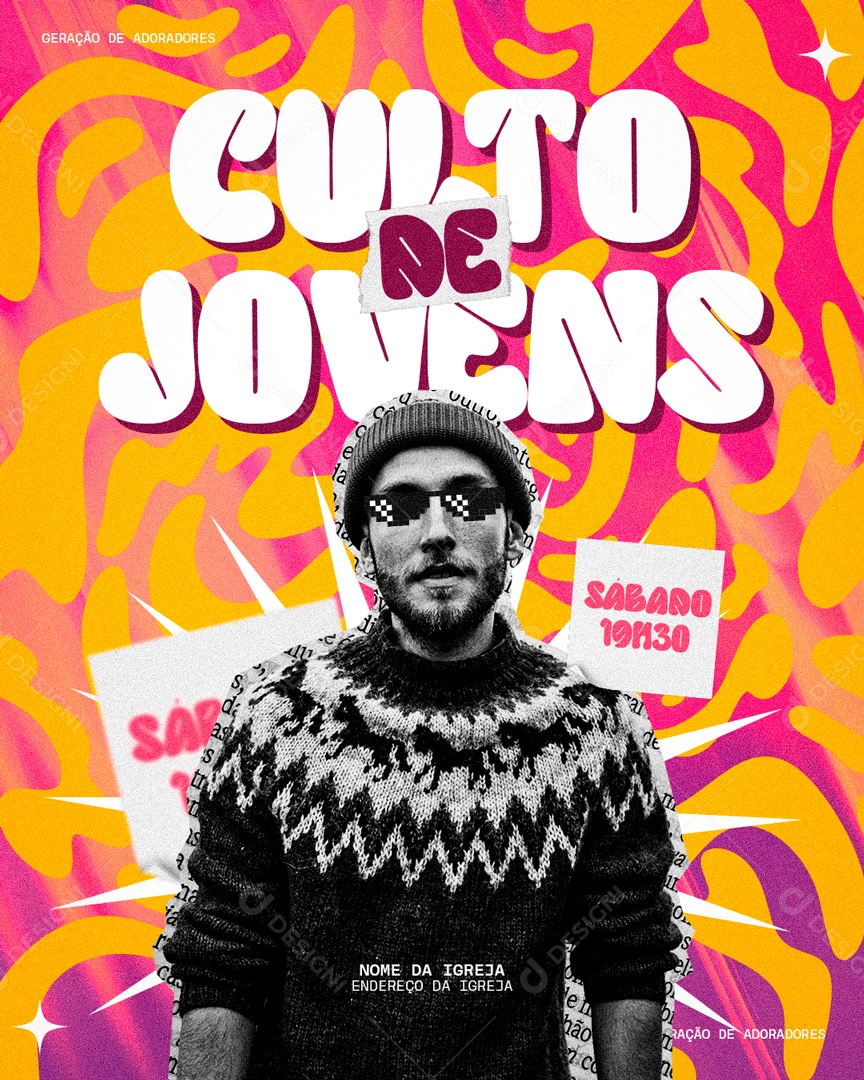 Culto de Jovens Social Media PSD Editável