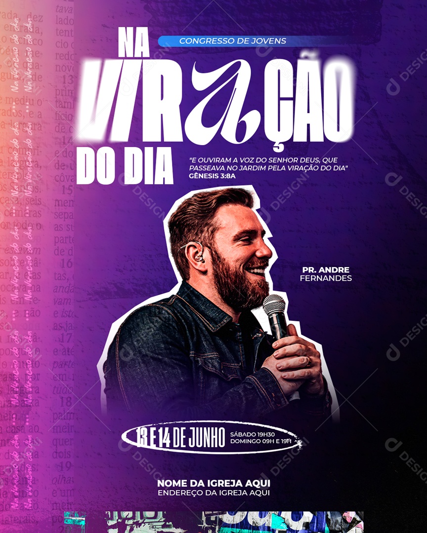 Congresso de Jovens na Vibração do Dia Social Media PSD Editável