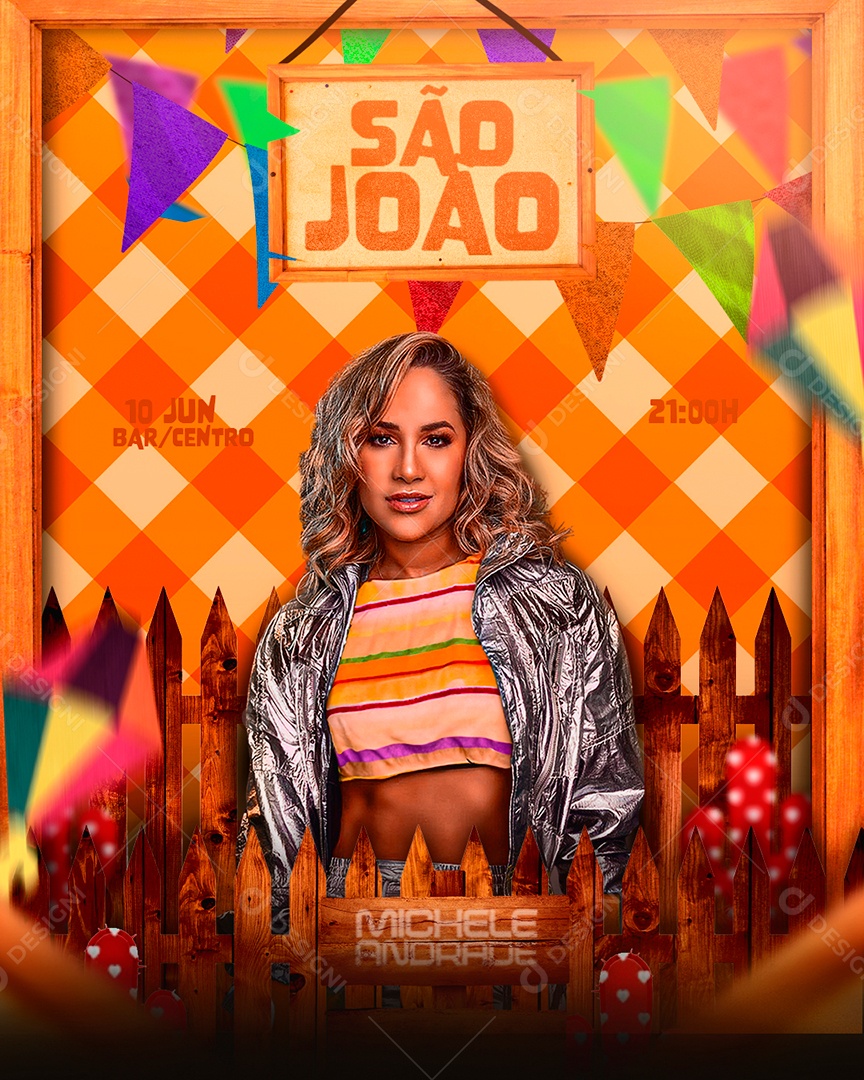 Festa Junina Michele Andrade Media PSD Editavel