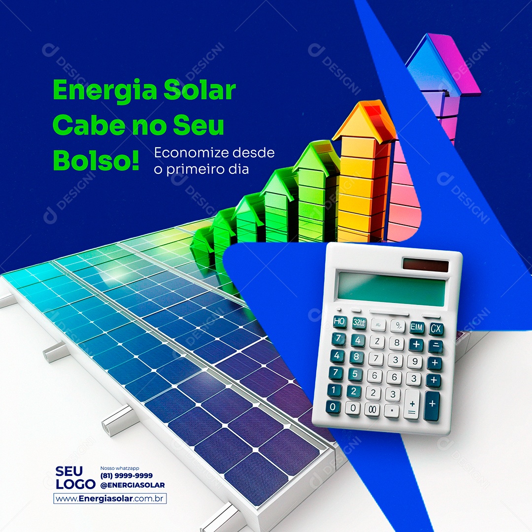 Energia Solar Cabe no Seu Bolso Social Media PSD Editável