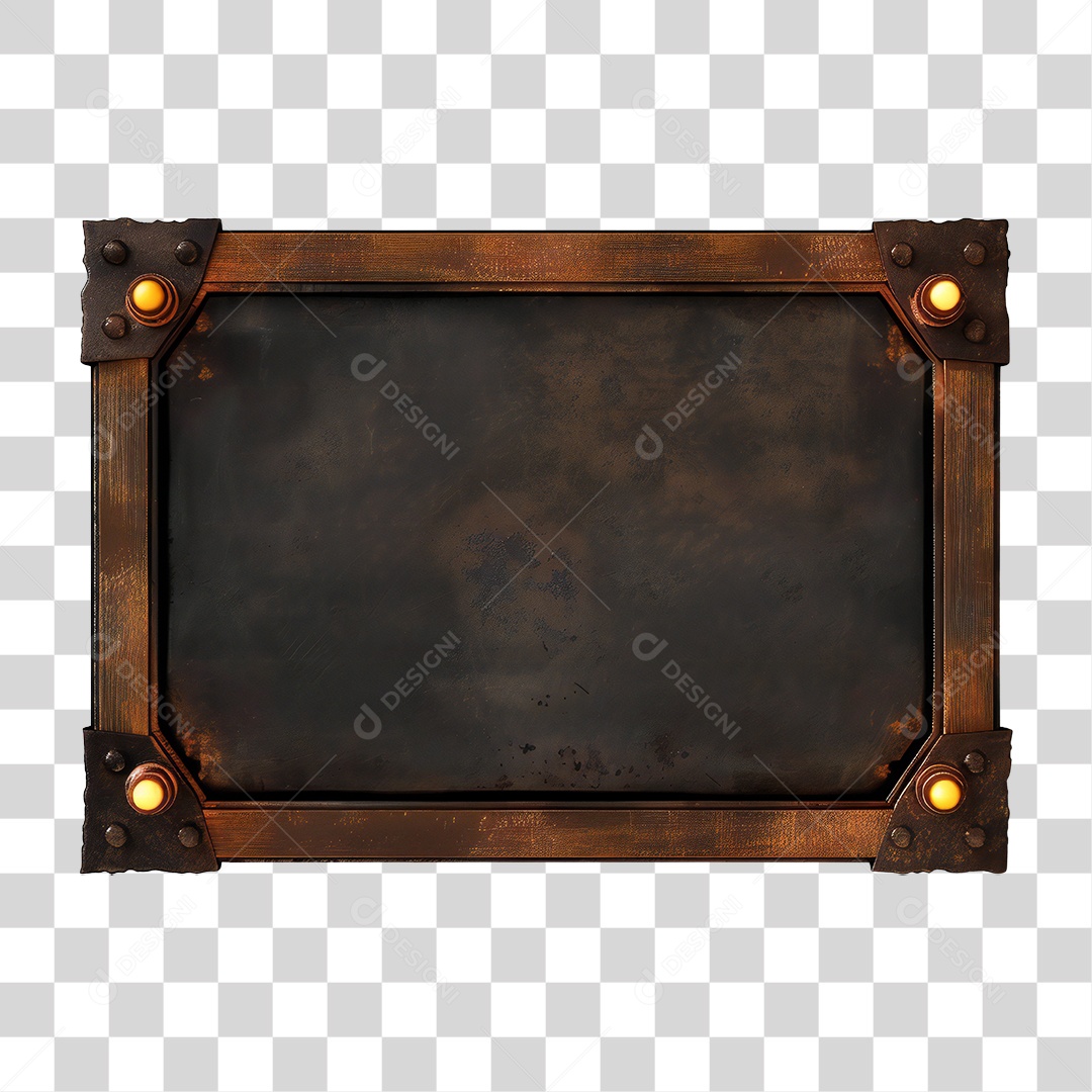 Elemento 3D Placa de Metal PNG Transparente