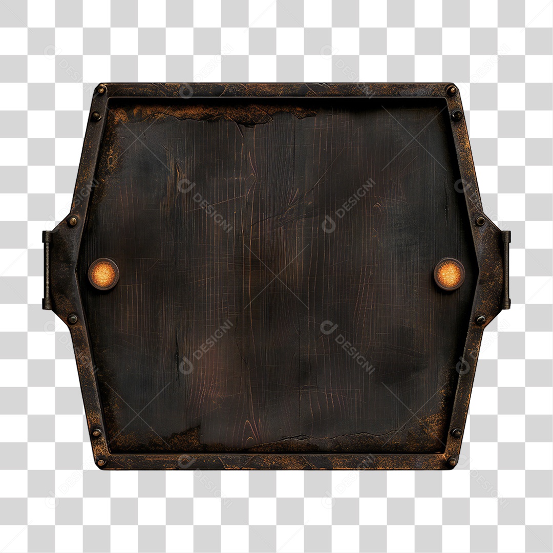 Elemento 3D Placa de Metal PNG Transparente