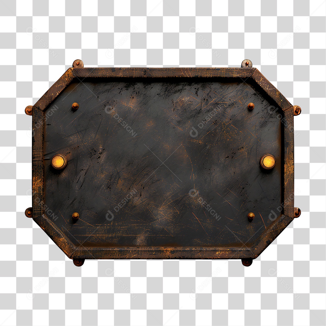 Elemento 3D Placa de Metal PNG Transparente