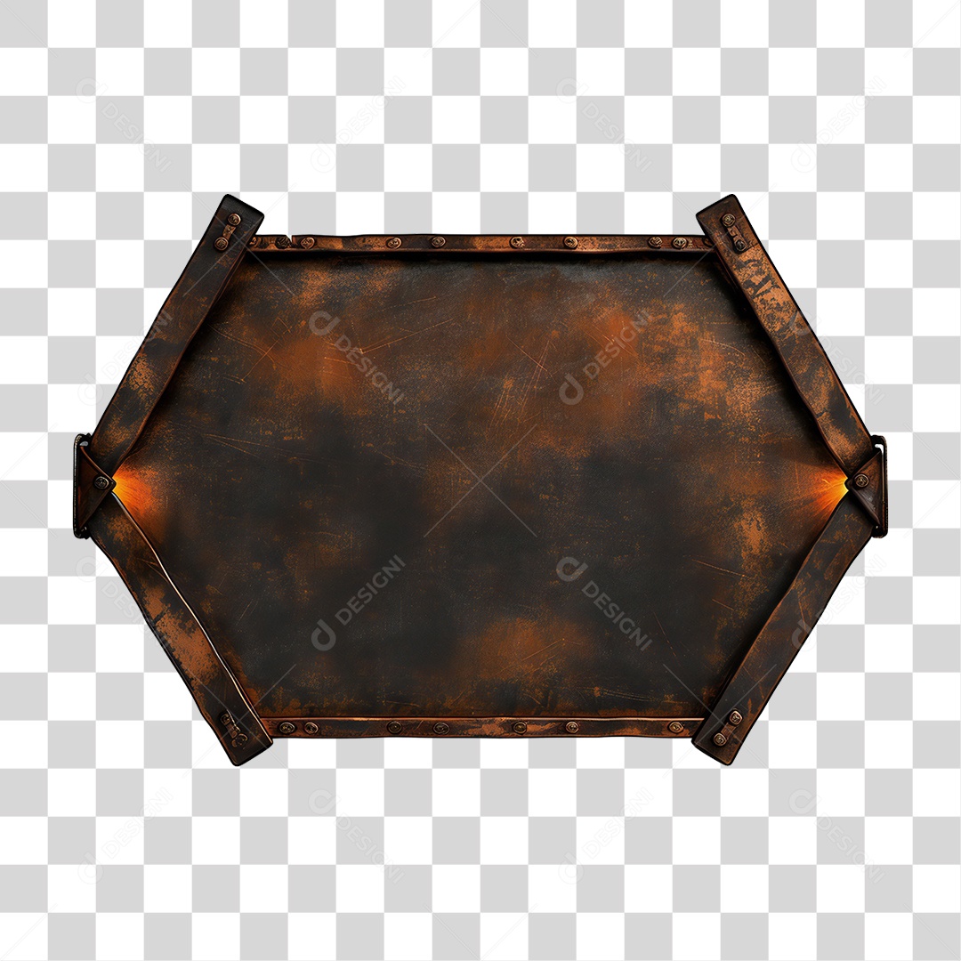 Elemento 3D Placa de Metal PNG Transparente