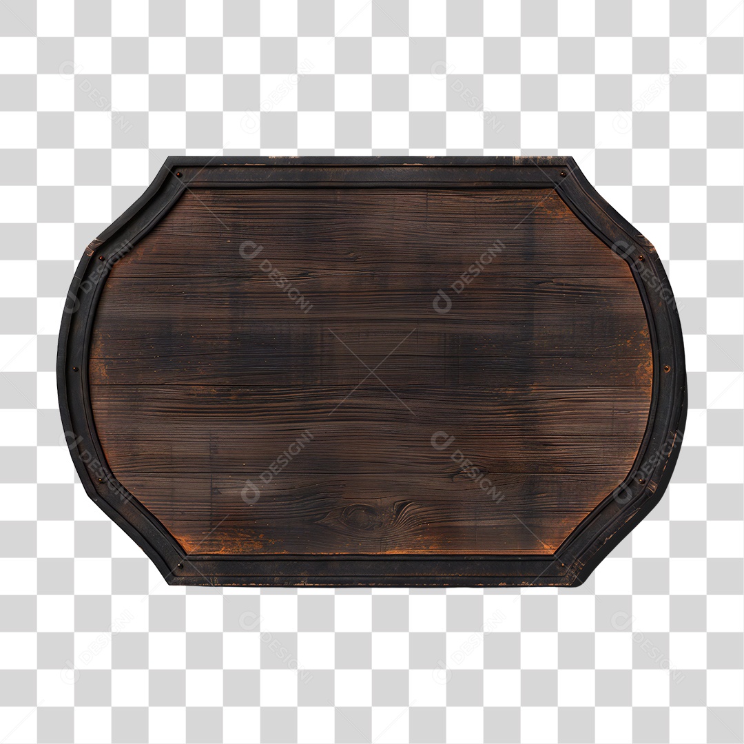 Elemento 3D Placa de Metal PNG Transparente