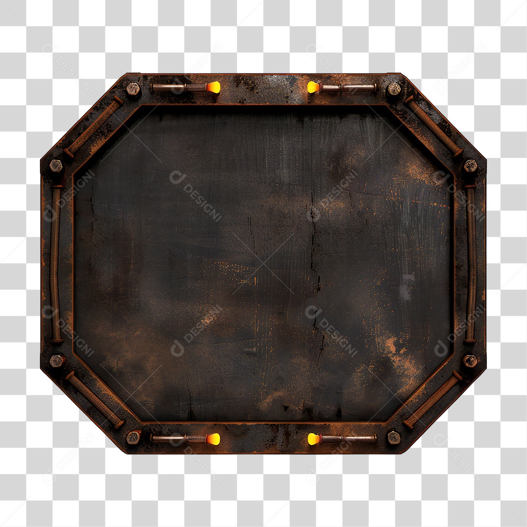 Elemento 3D Placa de Metal PNG Transparente