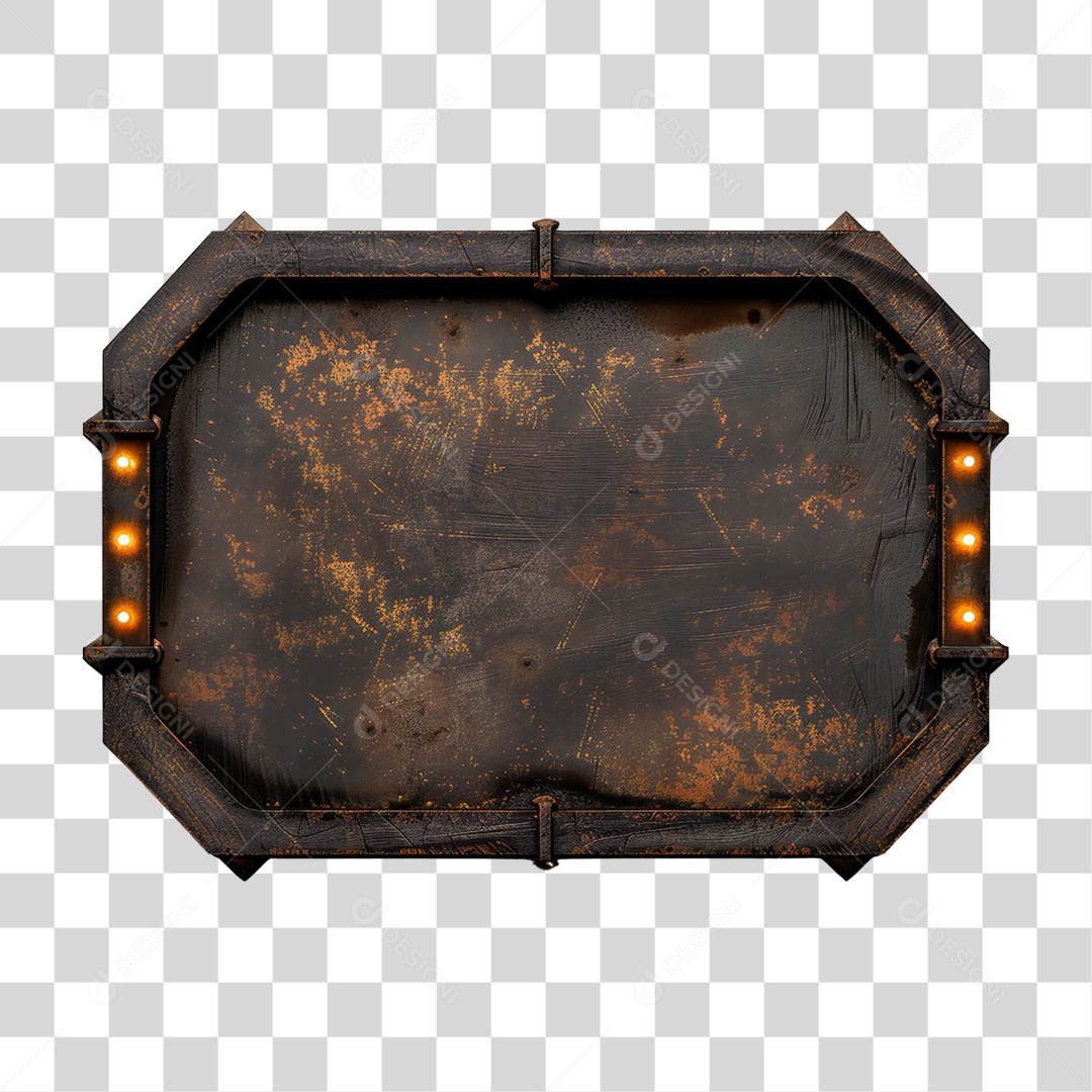 Elemento 3D Placa de Metal PNG Transparente