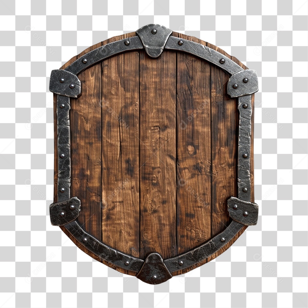 Elemento 3D Placa de Madeira PNG Transparente