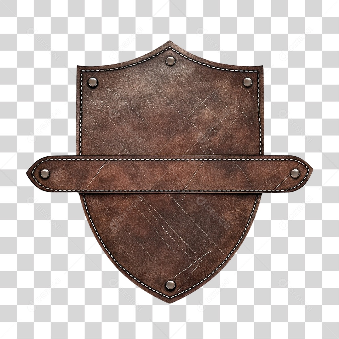 3D Plate Element with Transparent PNG Leather