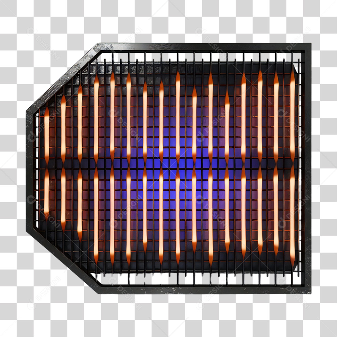 Elemento 3D Placa de Metal e Neon PNG Transparente