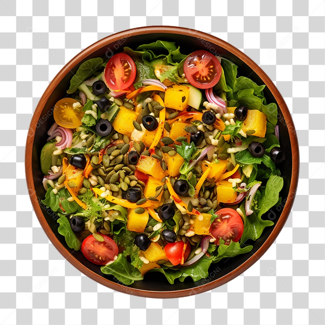 Saladas Verduras Legumes em Vasilha PNG Transparente