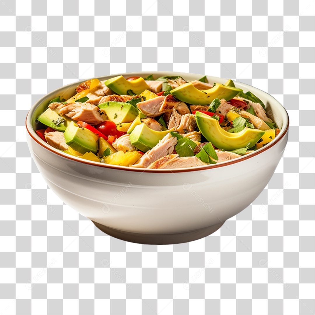 Saladas Verduras com Frango PNG Transparente