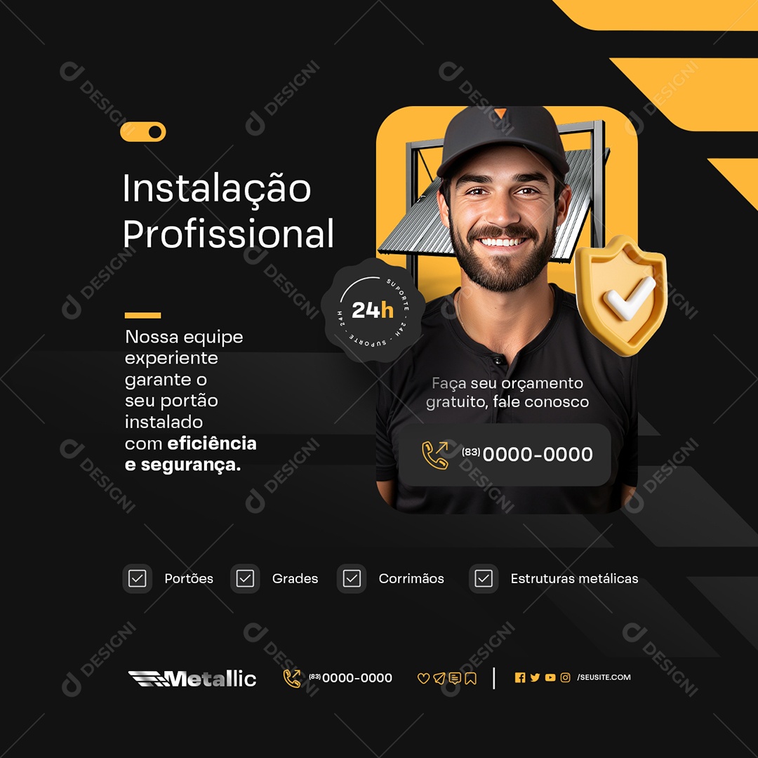 Instalação Profissional Social Media PSD Editável