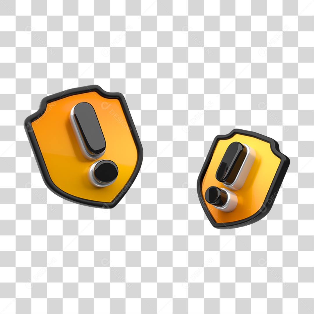 Elemento 3D Símbolo Sinal Exclamação PNG Transparente