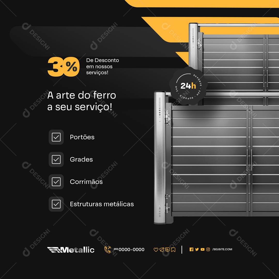 A Arte do Ferro a seu Serviço Social Media PSD Editável