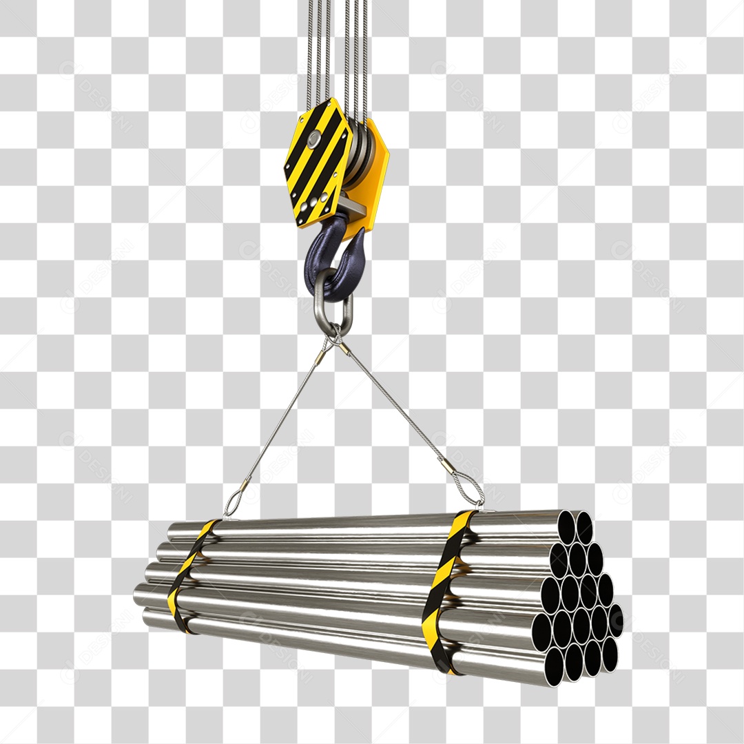 Canos Cubos Barras de Metal PNG Transparente