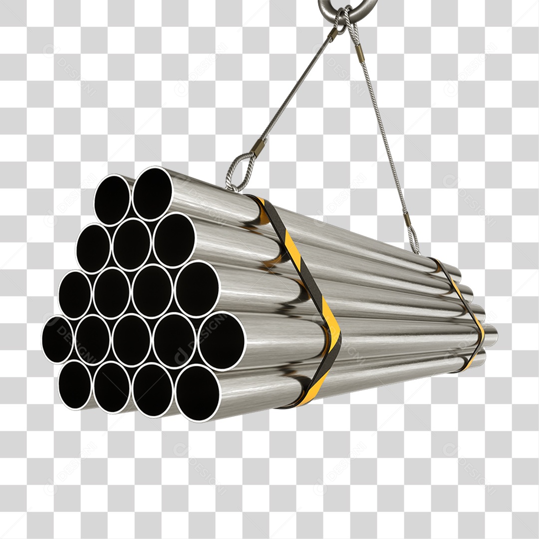 Canos Cubos Barras de Metal PNG Transparente