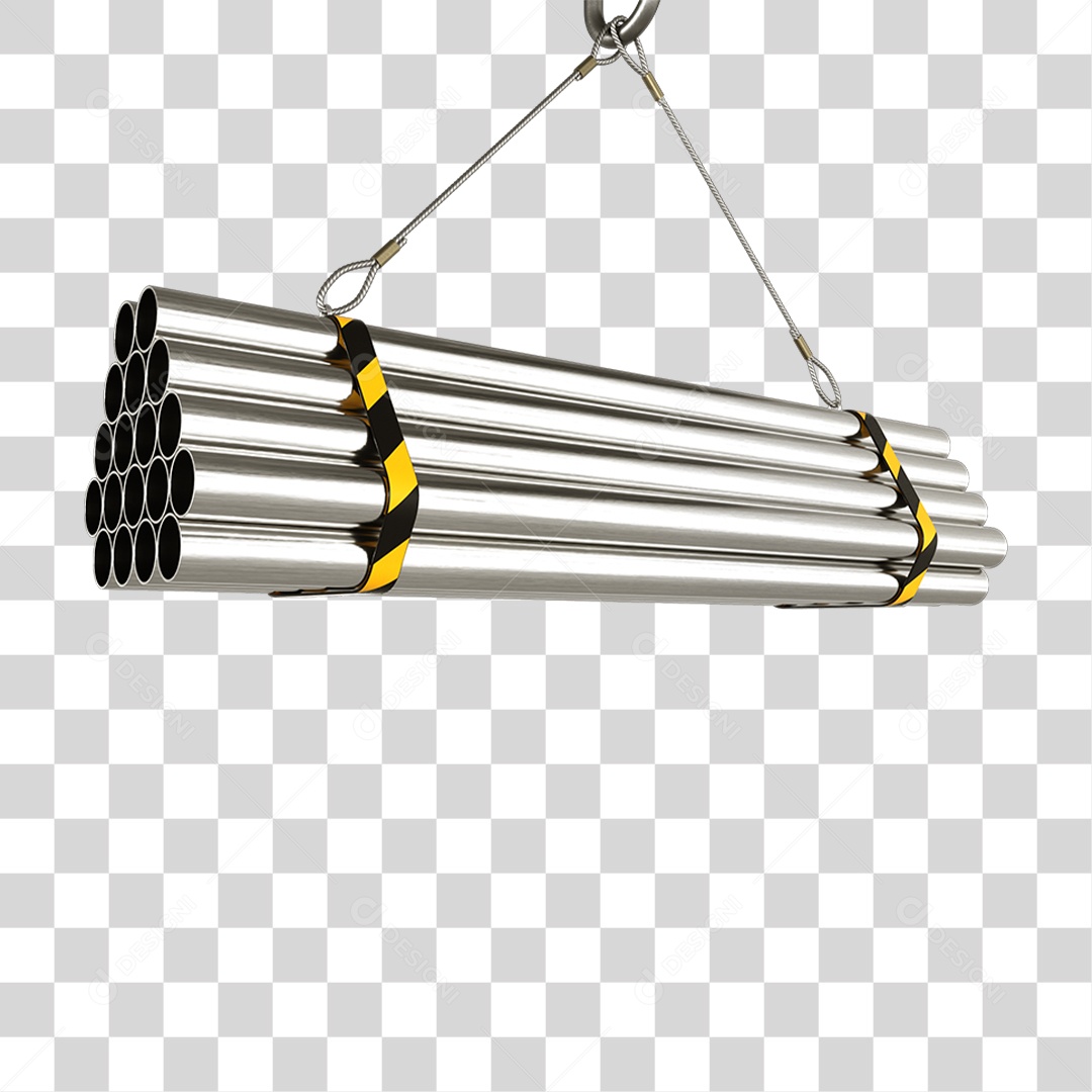 Canos Cubos Barras de Metal PNG Transparente