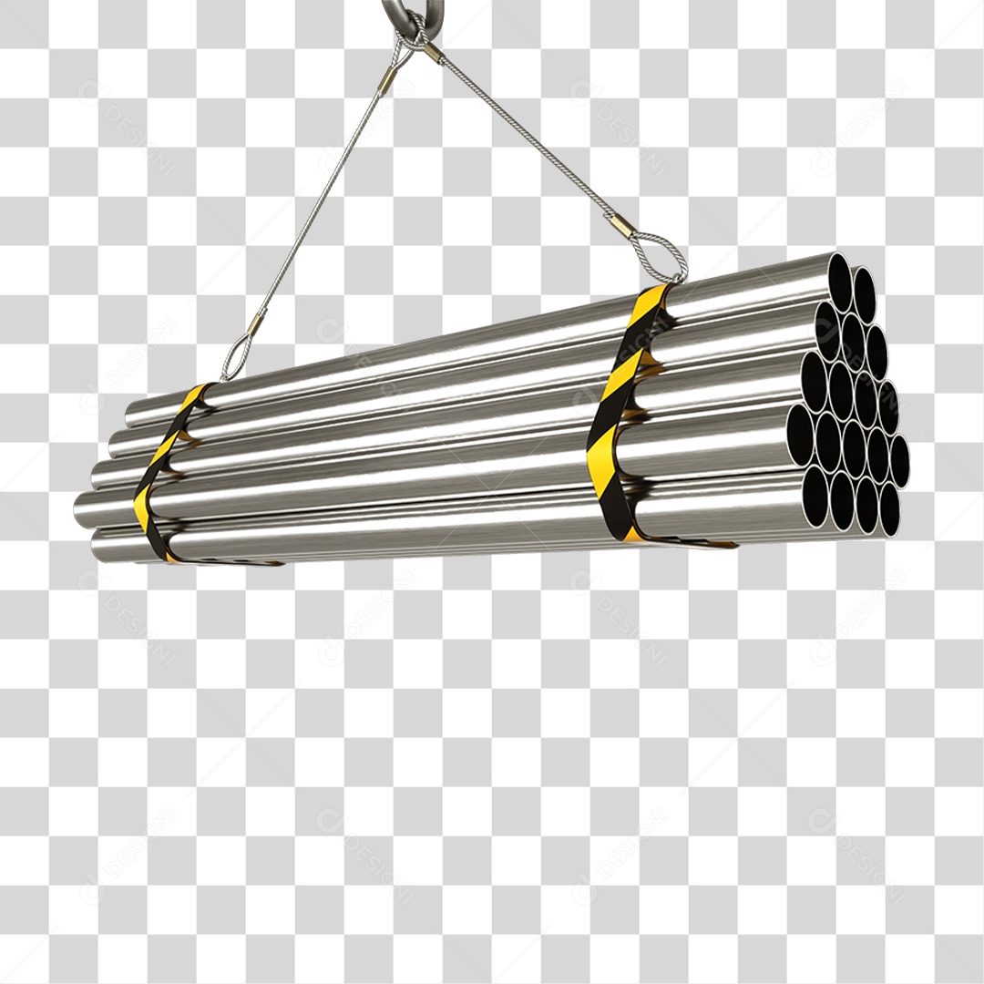 Canos Cubos Barras de Metal PNG Transparente