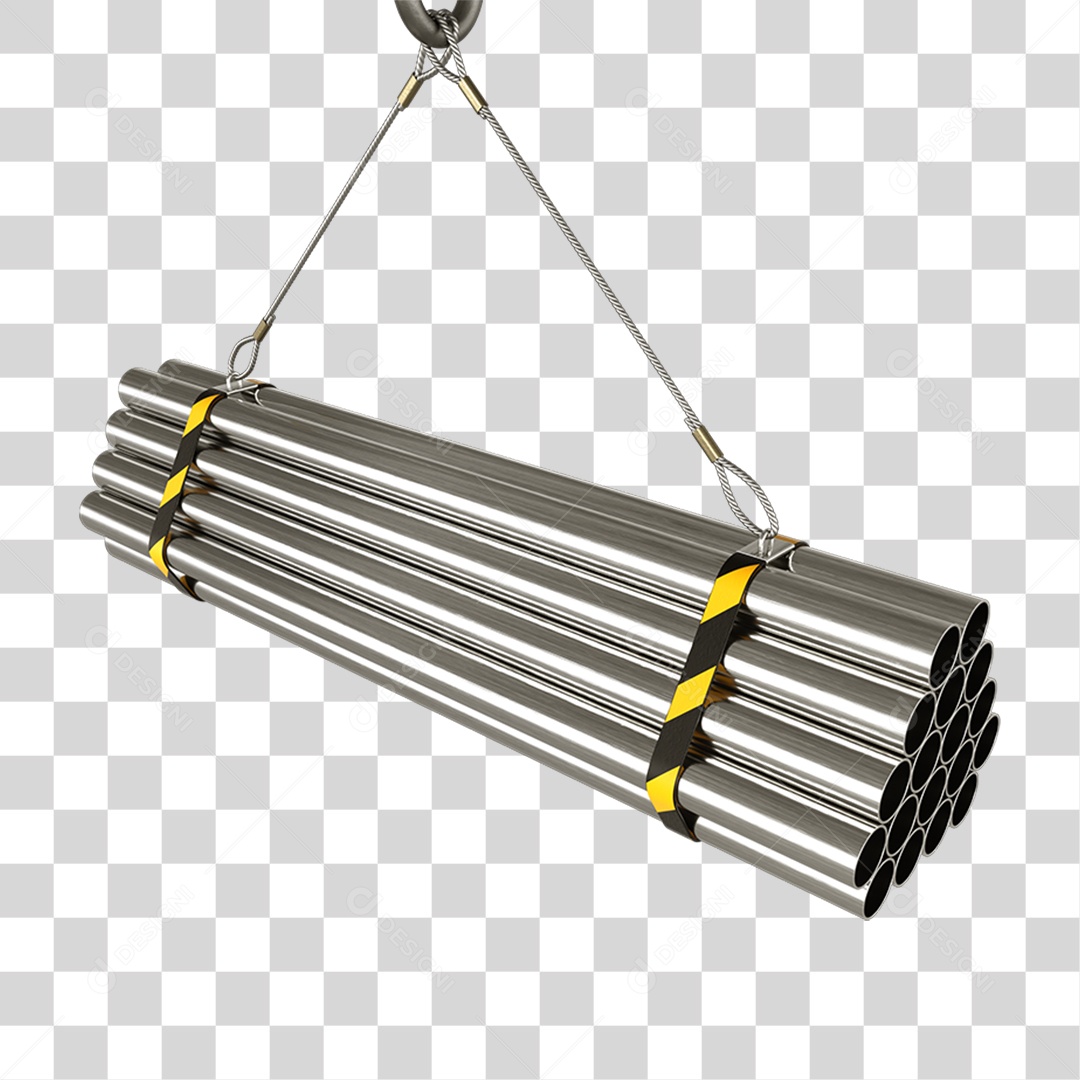 Canos Cubos Barras de Metal PNG Transparente