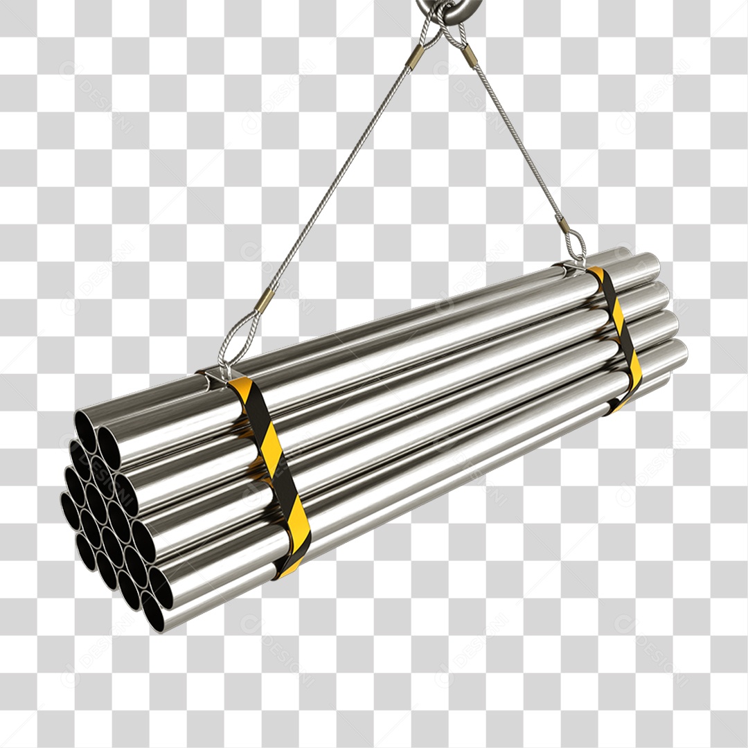 Canos Cubos Barras de Metal PNG Transparente