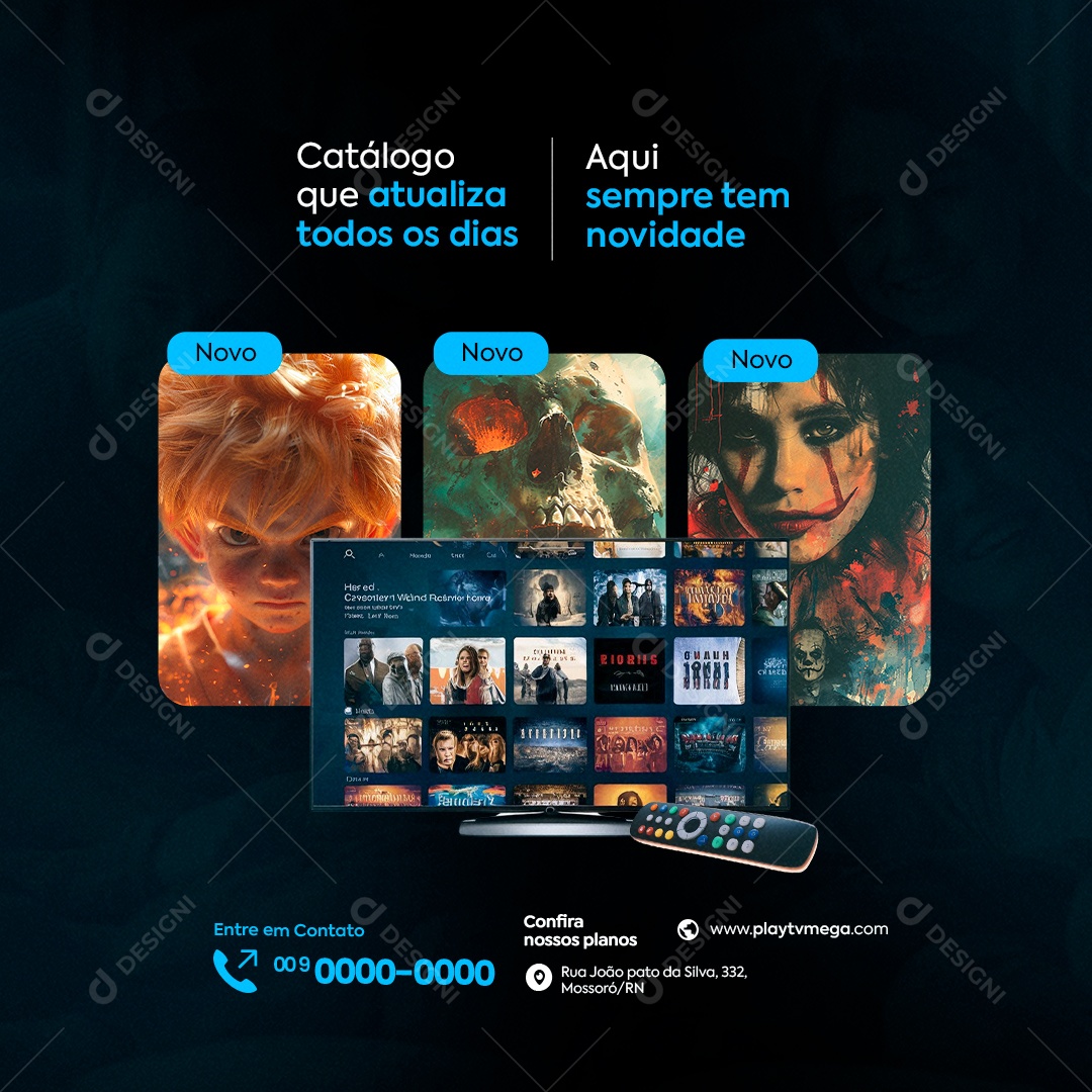 Catálogo que Atualiza todos os Dias Aqui Sempre tem Novidades Social Media PSD Editável