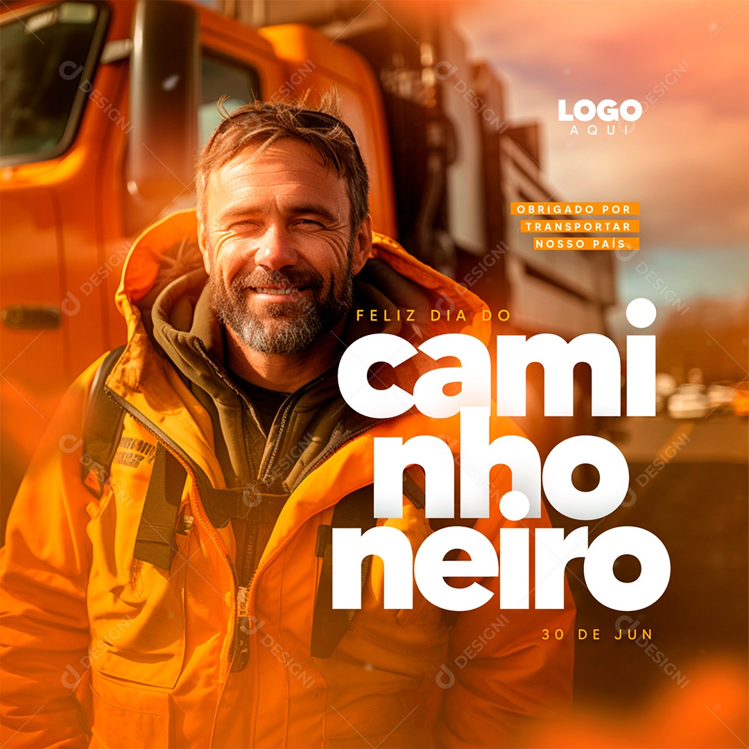 Feliz Dia Do Caminhoneiro 30 De Junho Social Media PSD Editável