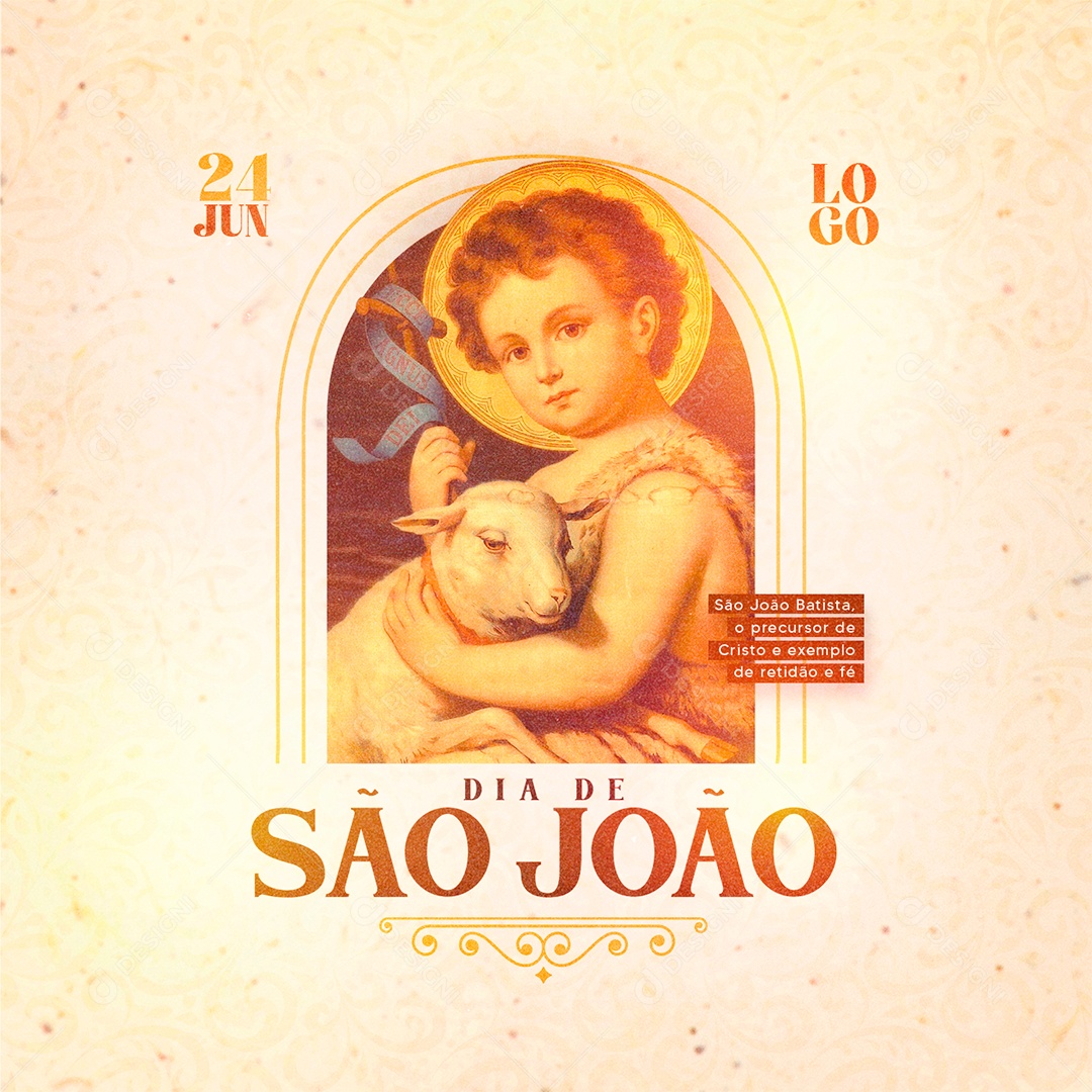Dia de São João 24 de Junho Cristo e Exemplo de Retidão Social Media PSD Editável