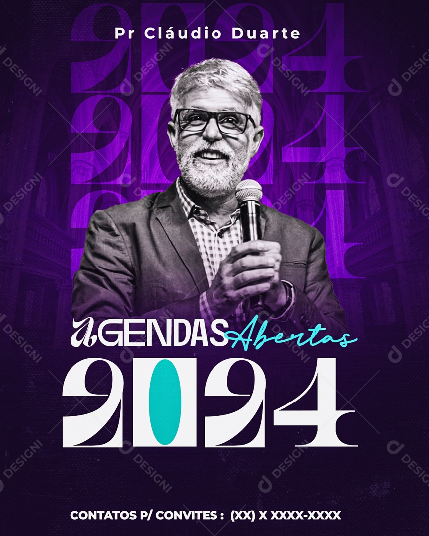 Flyer de Agendas Abertas 2024 Social Media PSD Editável
