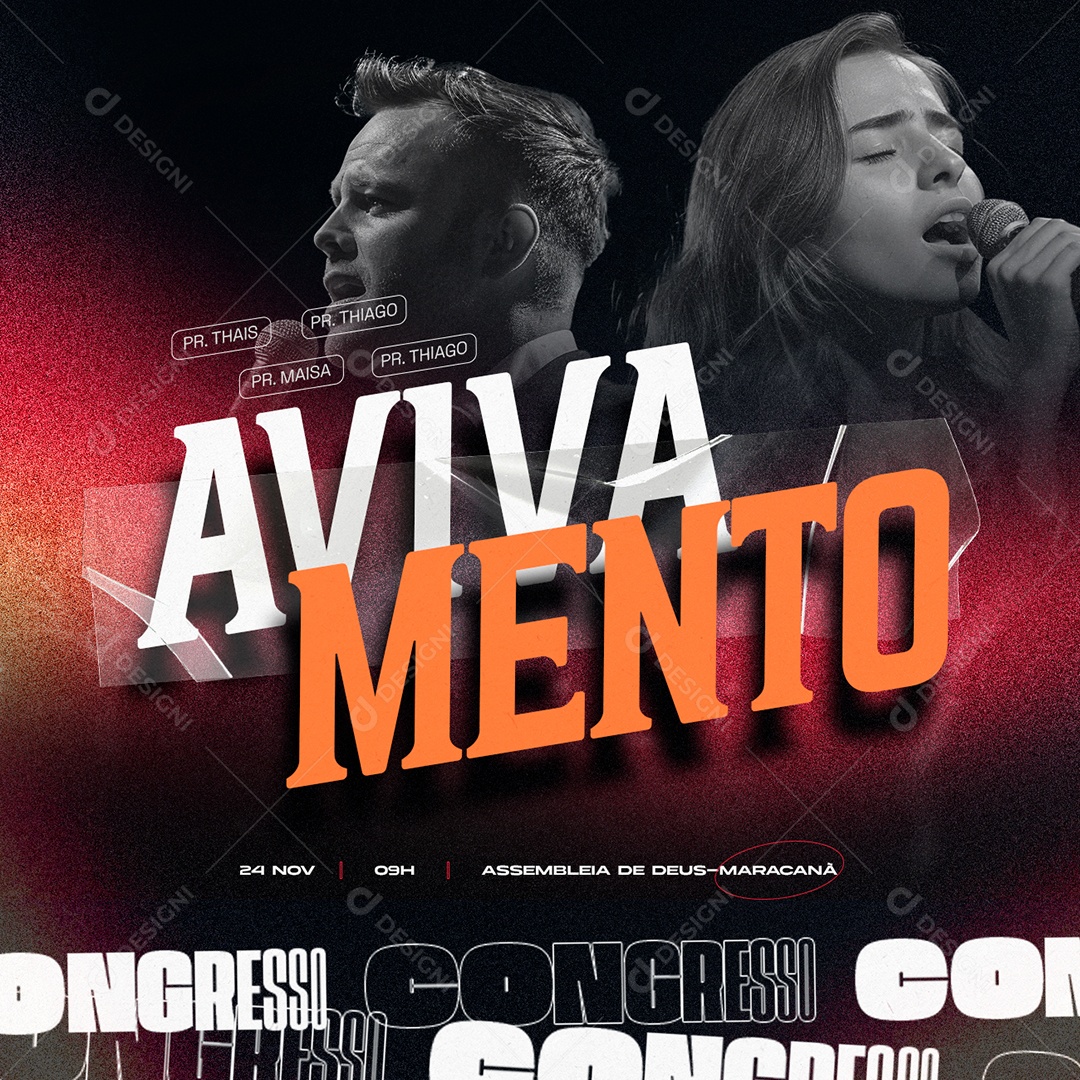 Congresso Avivamento Social Media PSD Editável
