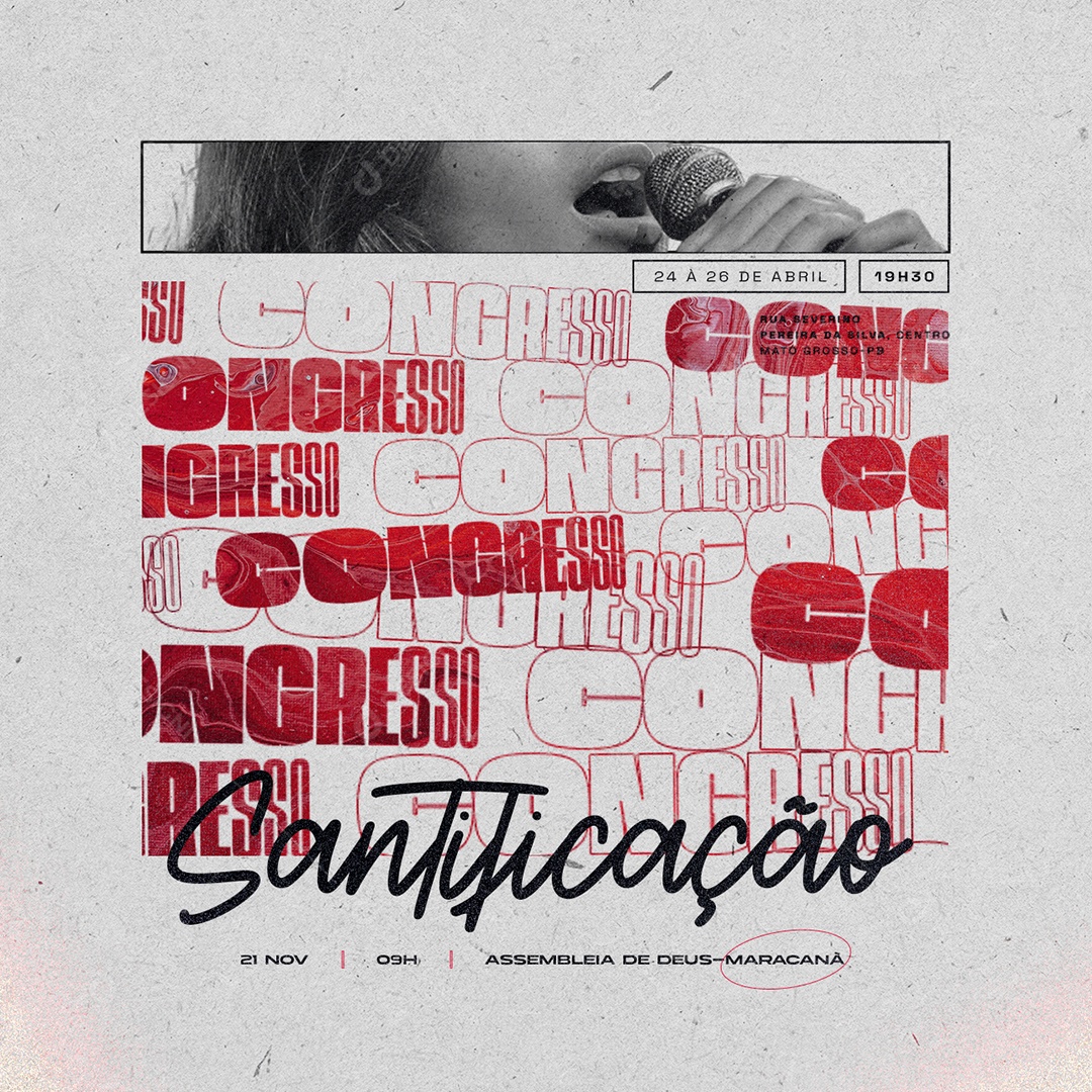 Congresso Santificação Social Media PSD Editável
