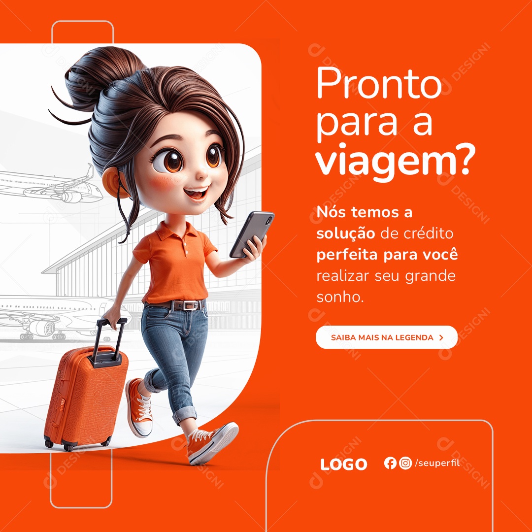 Empréstimo Pronto para A Viagem Social Media PSD Editável