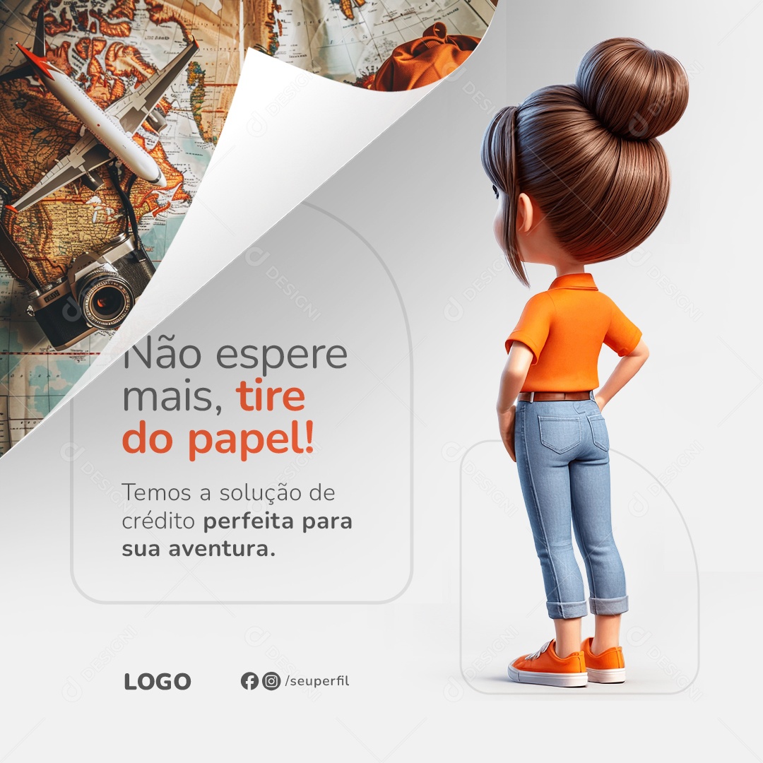 Empréstimo Não Espere Mais Tire do Papel Social Media PSD Editável