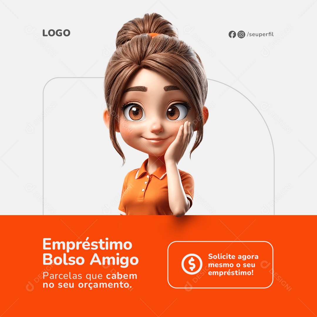 Empréstimo Bolso Amigo Solicite Agora Mesmo Social Media PSD Editável