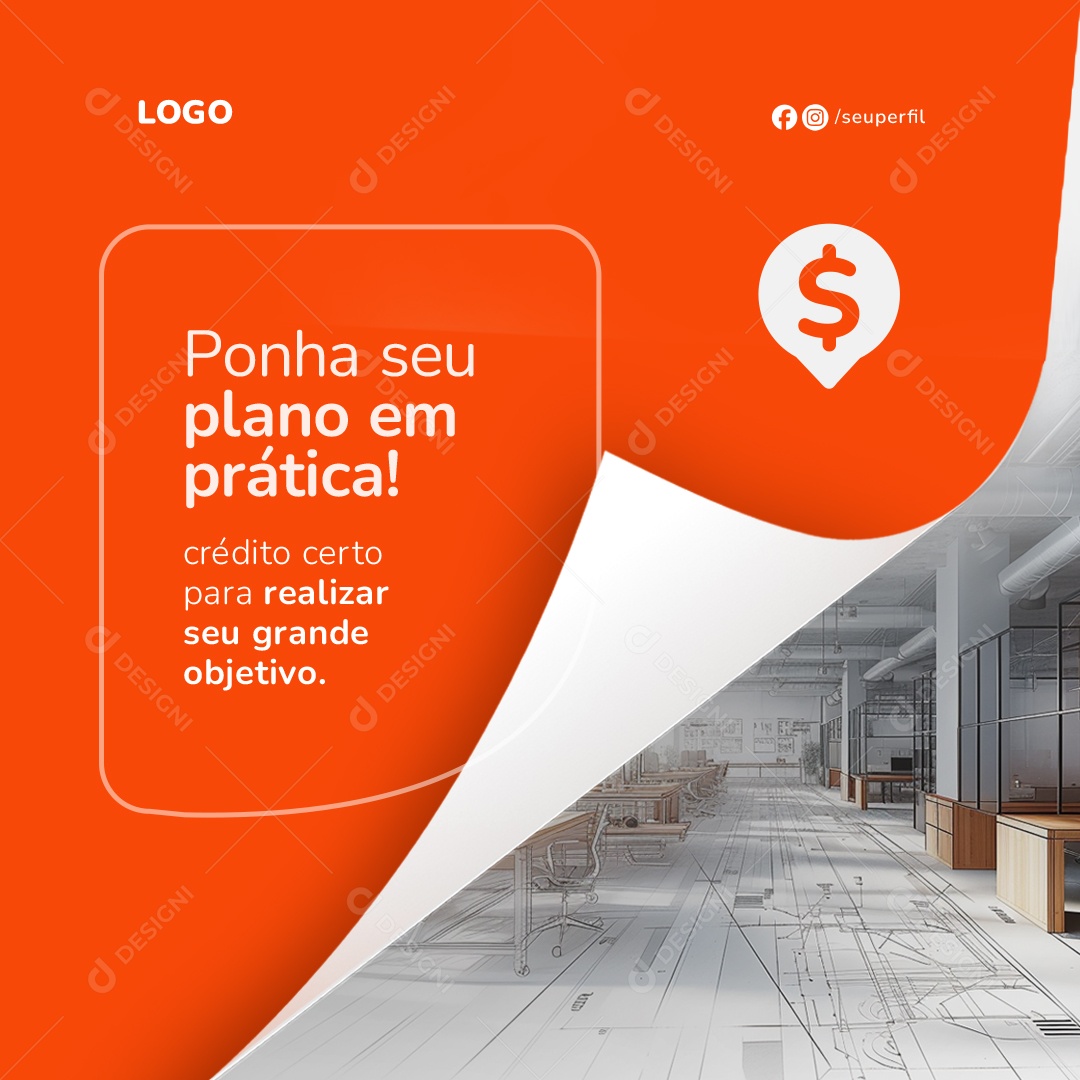 Empréstimo Ponha seu Plano em Prática Social Media PSD Editável
