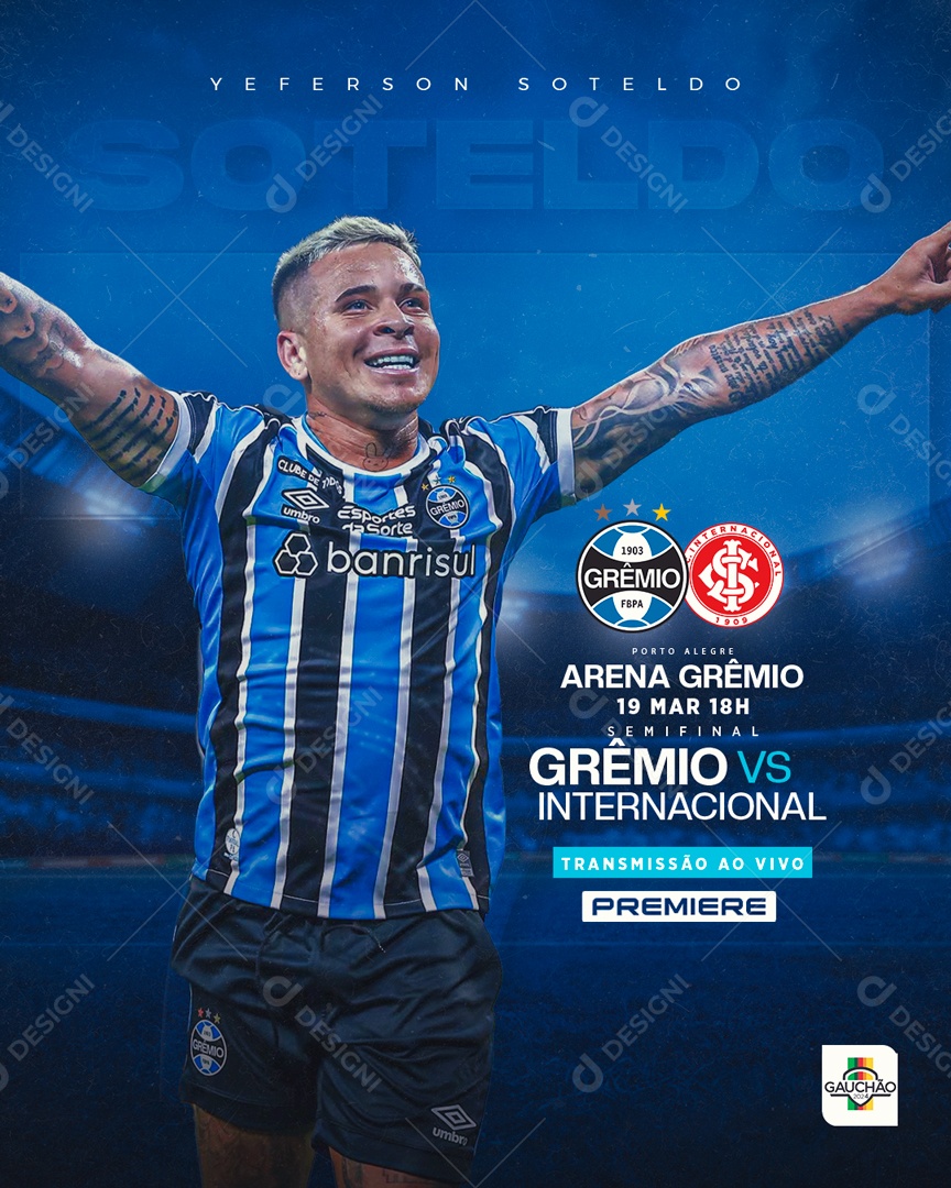 Futebol Gremio X Internacional Social Media PSD Editável