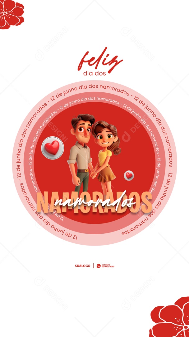 Story Dia dos Namorados 12 de Junho Amor Social Media PSD Editável