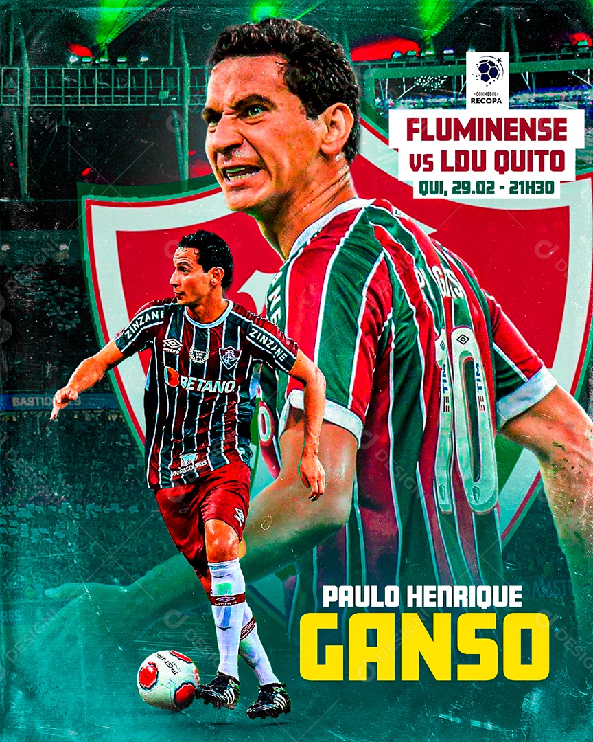 Flyer Ph Ganso Matchday Social Media PSD Editável