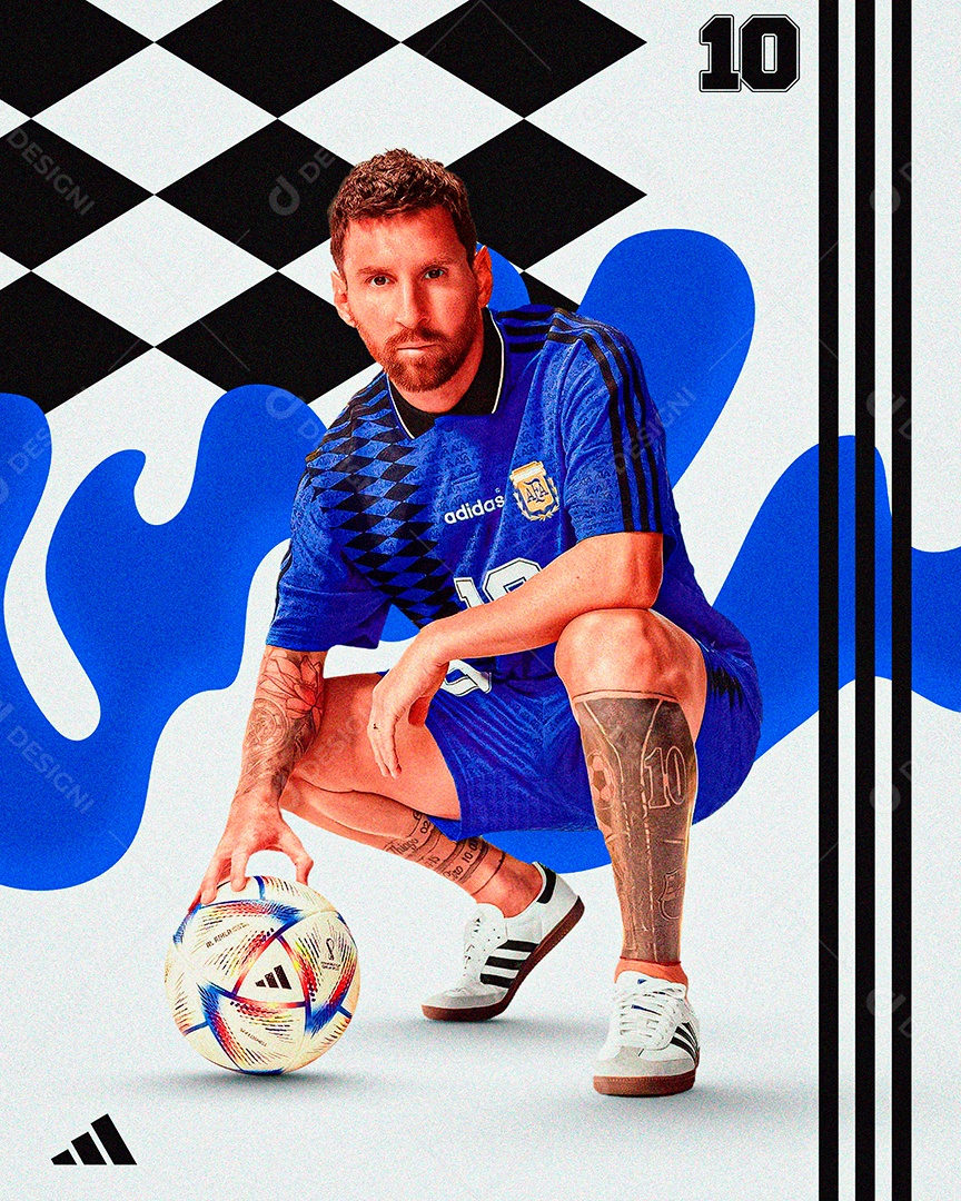 Flyer Messi & Adidas Social Media PSD Editável