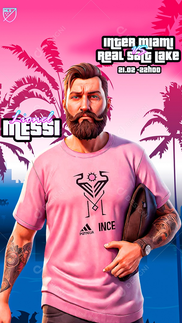 Flyer Messi Matchday Style Gta PSD Editável