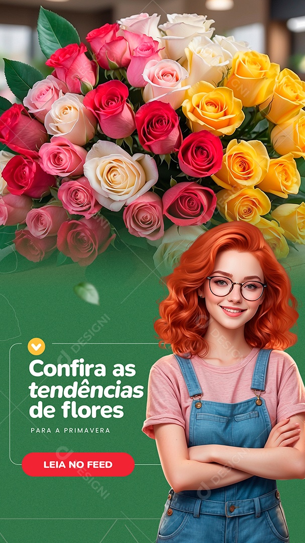 Story Floricultura Confira as Tendências de Flores Social Media PSD Editável