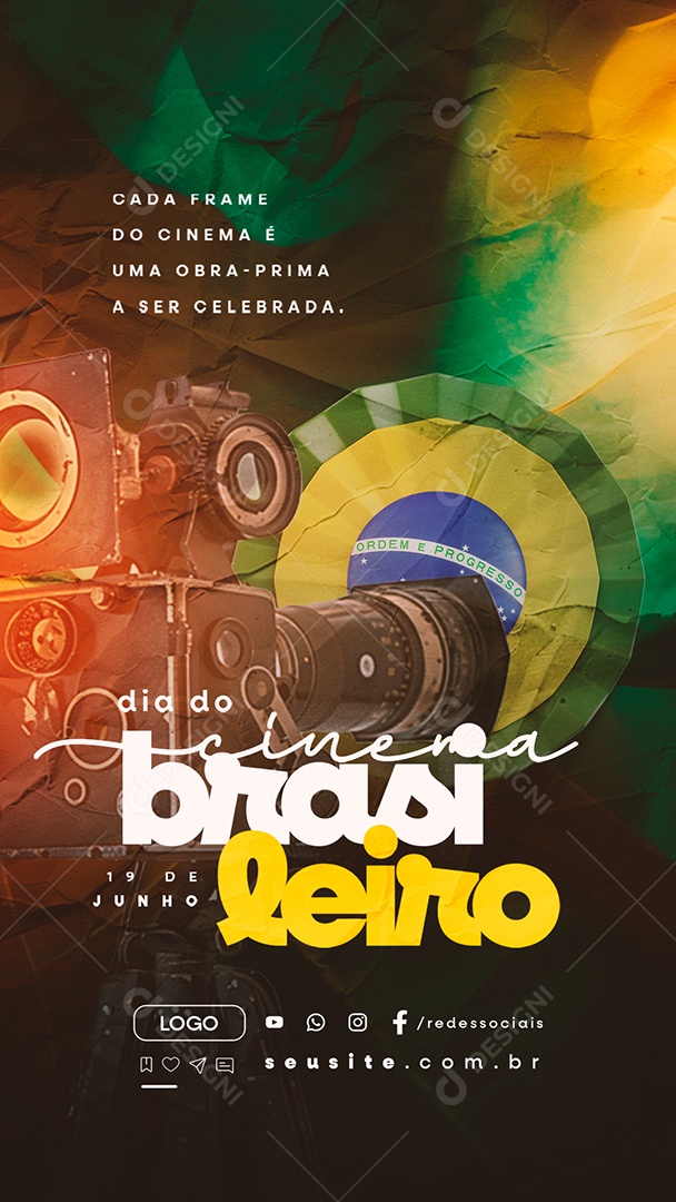Story Dia do Cinema Brasileiro 19 de Junho Social Media PSD Editável
