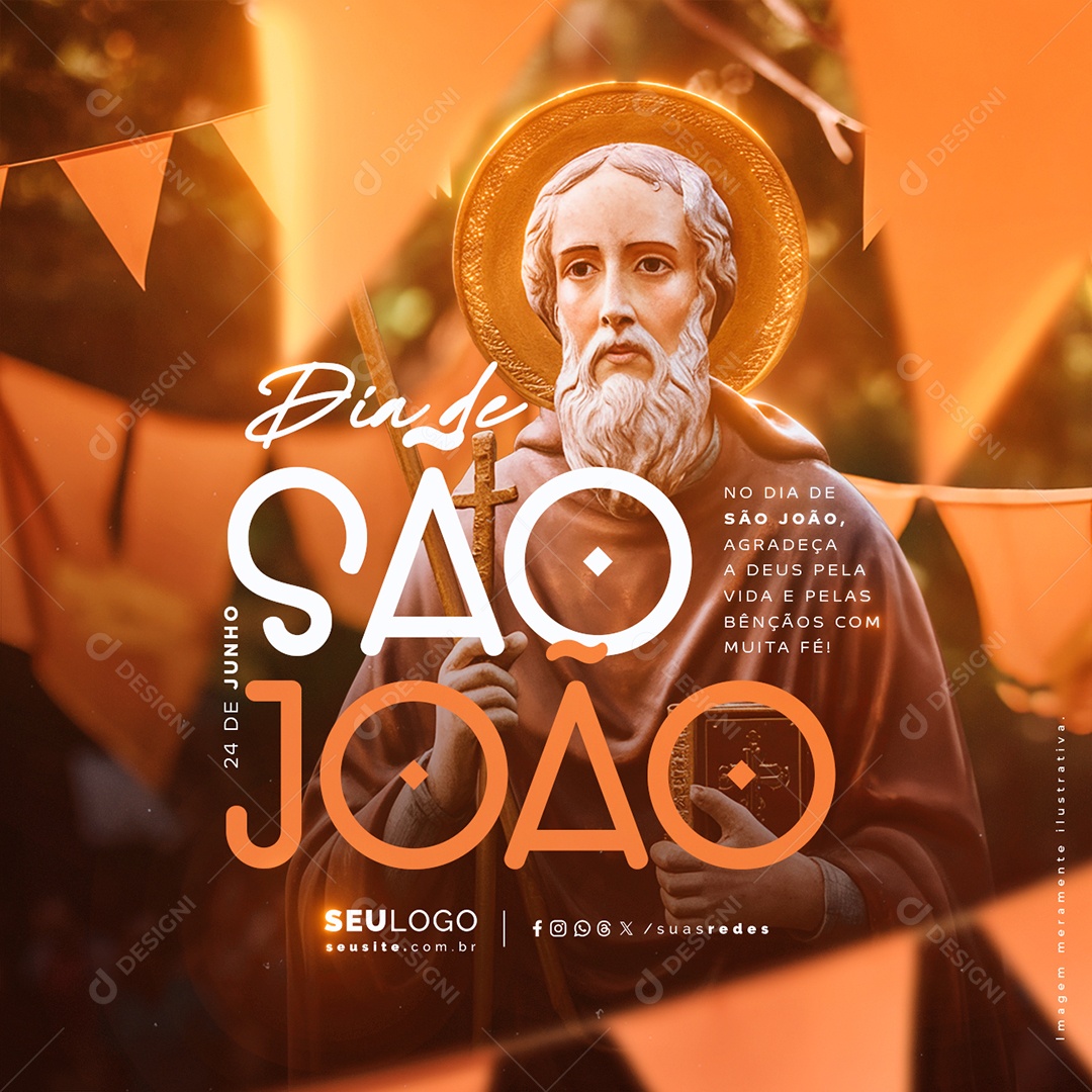 Social Media Dia de São João 24 de Junho PSD Editável