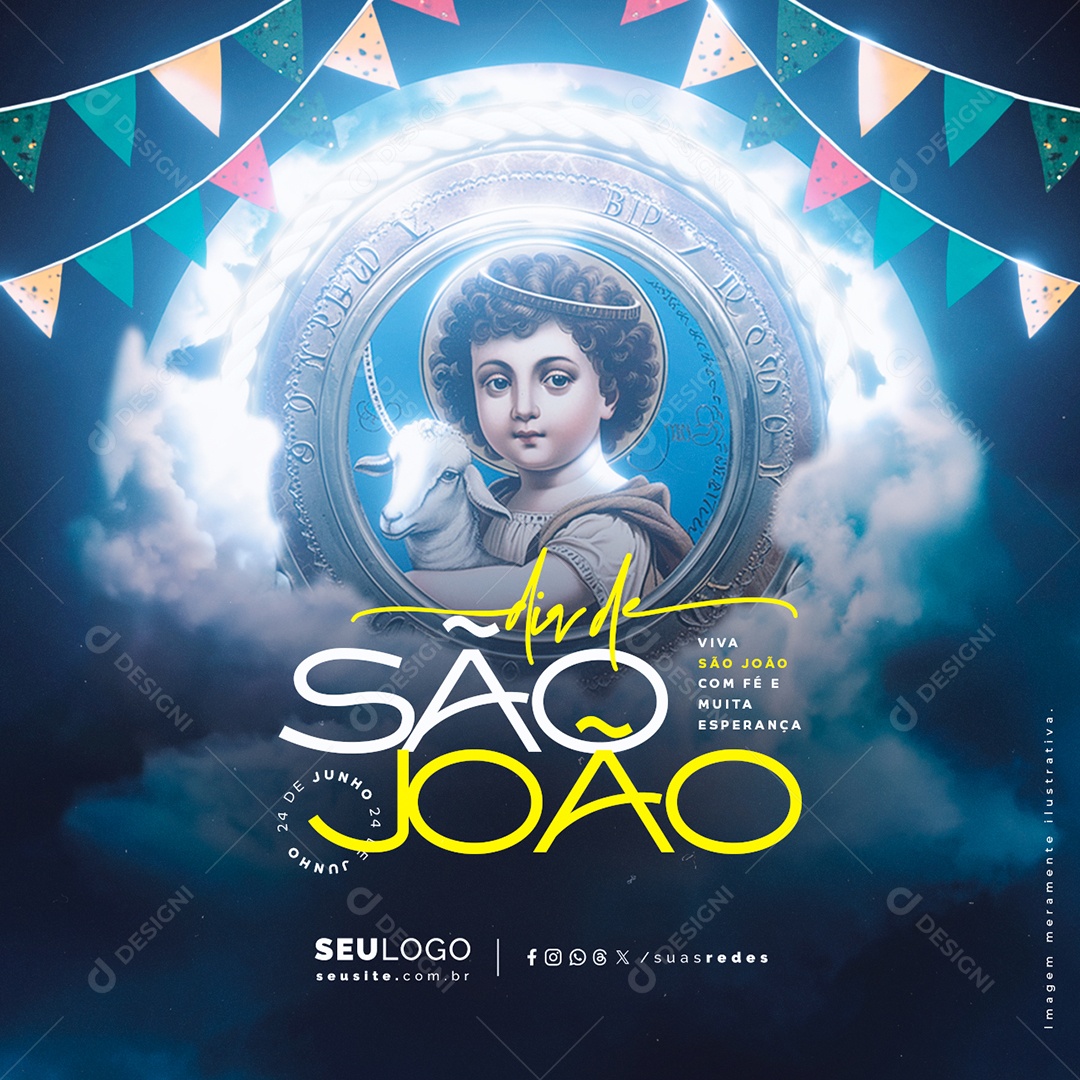 Saint John's Day June 24 Live with Faith and Much Hope Social Media PSD Editable