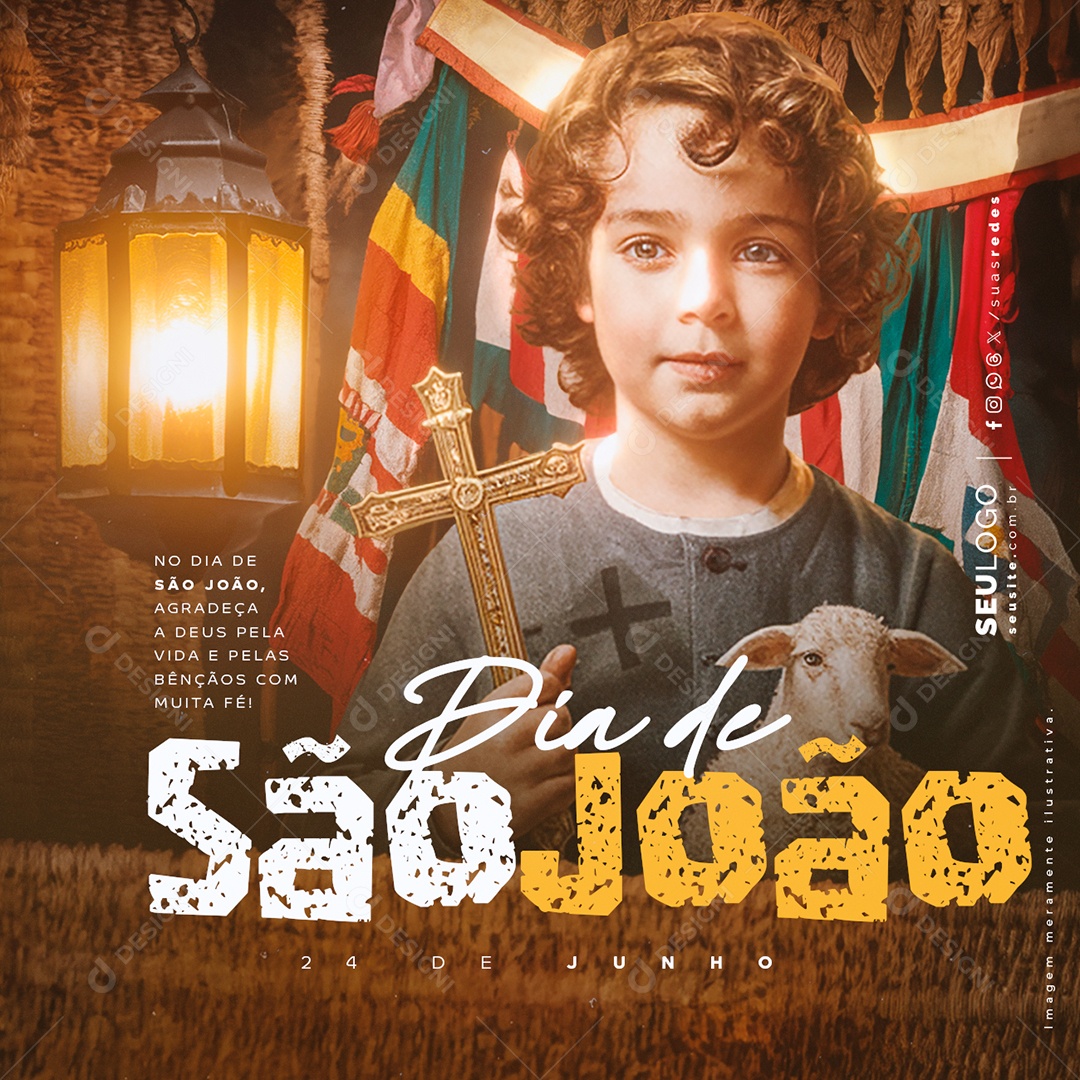 Dia de São João 24 de Junho Social Media PSD Editável