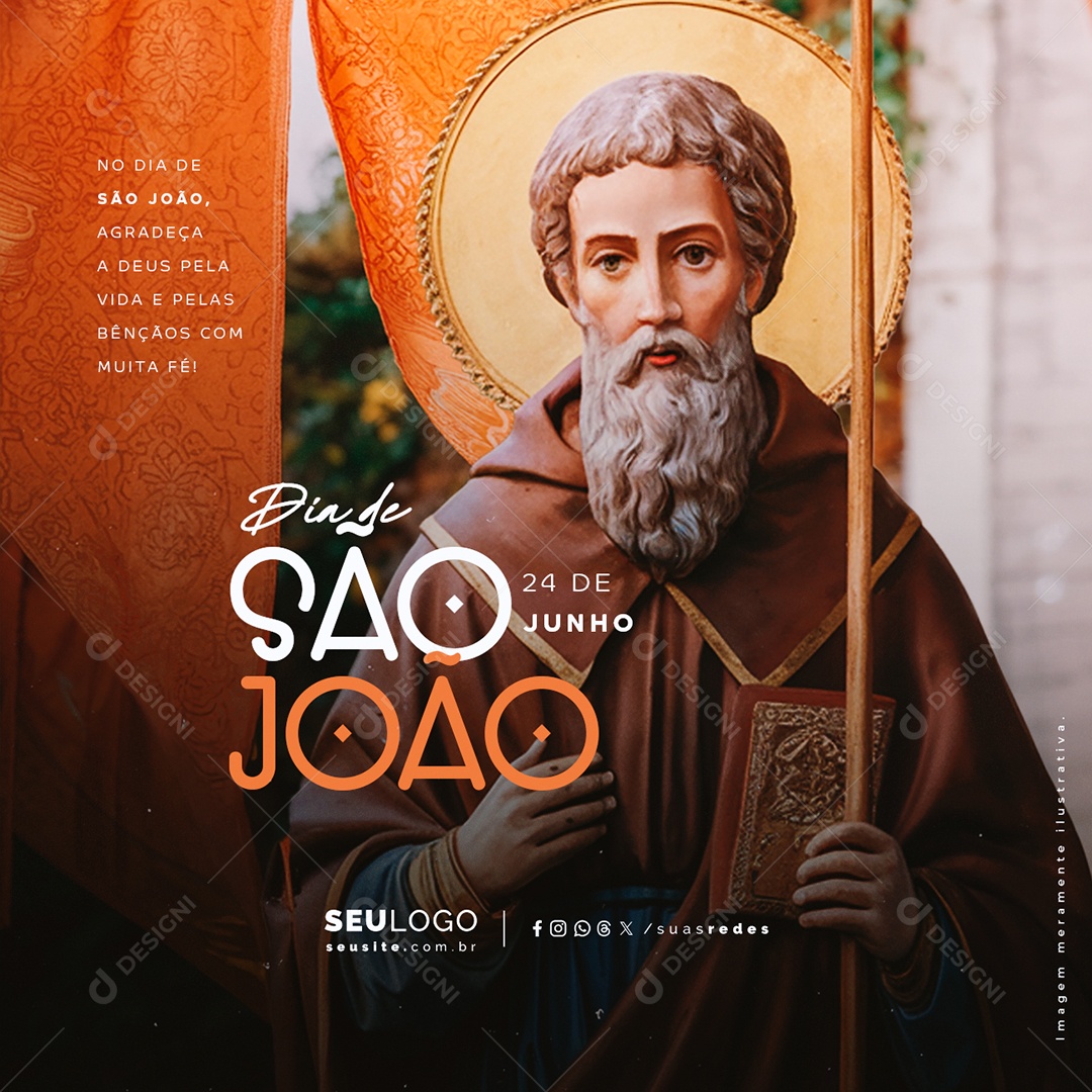 Dia de São João 24 de Junho Social Media PSD Editável