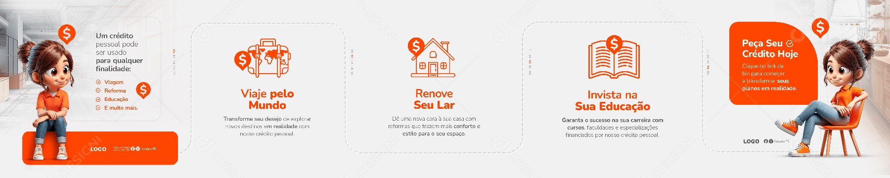 Carrossel Social Media Empréstimo Consignado Crédito PSD Editável