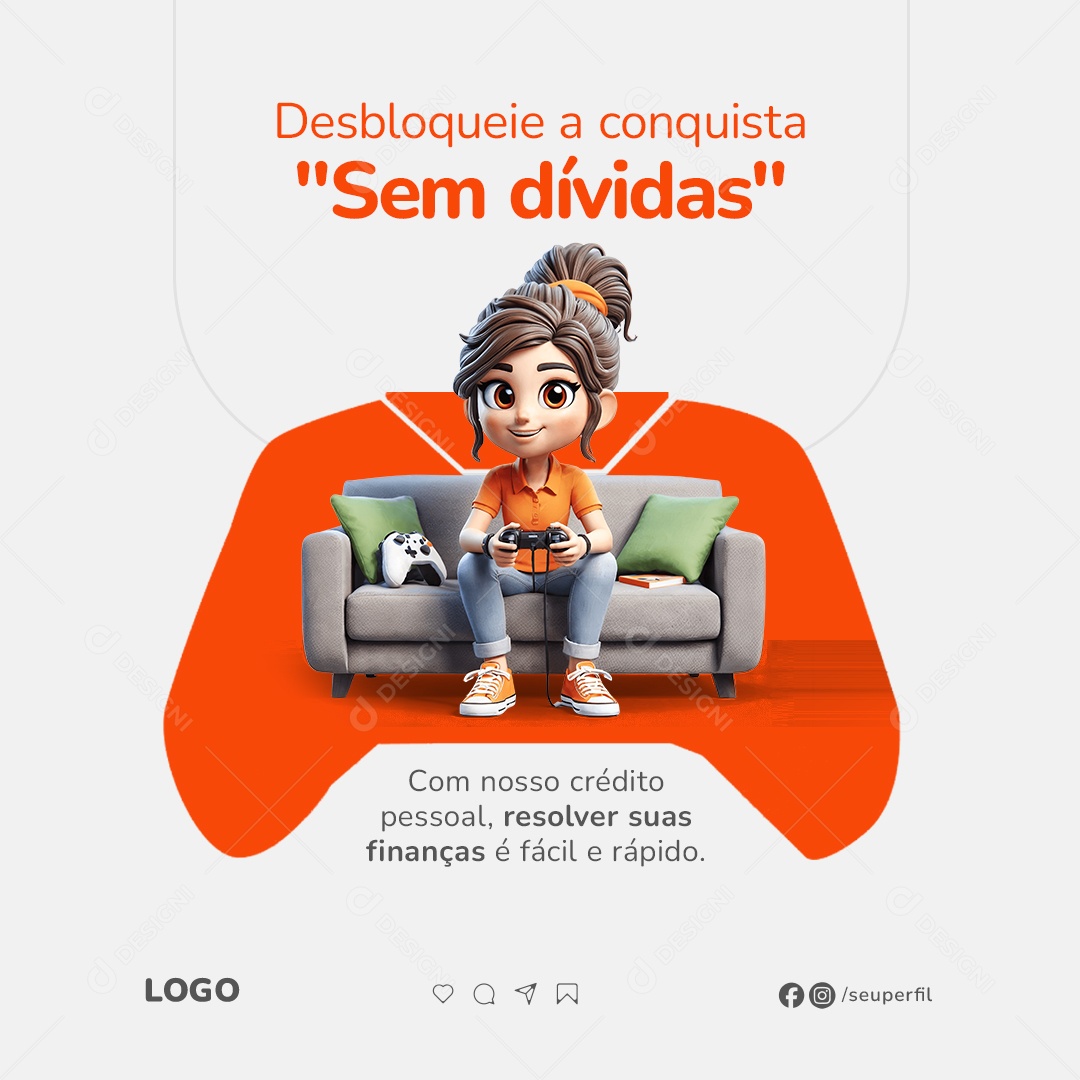 Empréstimo Consignado Crédito Social Media PSD Editável